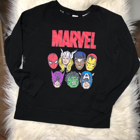 MARVEL COMIC BOOK FACES SWEATSHIR SIZE XXL - Picture 2 of 7